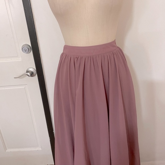 Windsor Maxi Prom Dust Pink Chiffon Organ Skirt Swing A-Line Skirt - Picture 7 of 9